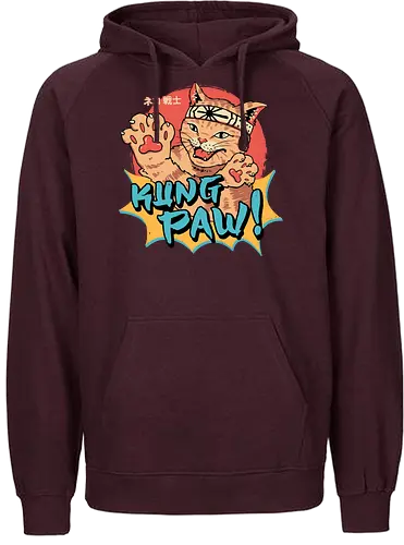 Kung Paw! - cat, neko, kung fu, Paw, fun - Fairtrade Hoodie