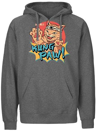 Kung Paw! - cat, neko, kung fu, Paw, fun - Fairtrade Hoodie