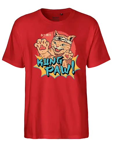 Kung Paw! - cat, neko, kung fu, Paw, fun - Fairtrade T-Shirt