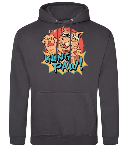 Kung Paw! - cat, neko, kung fu, Paw, fun - Standard Hoodie