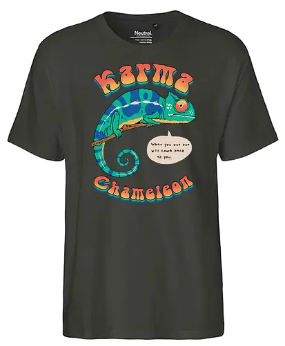 Cultured Chameleon - fun, ohrwurm, Chamäleon, tier, Lizard, song, music, culture, club, 80s, retro - Fairtrade T-Shirt