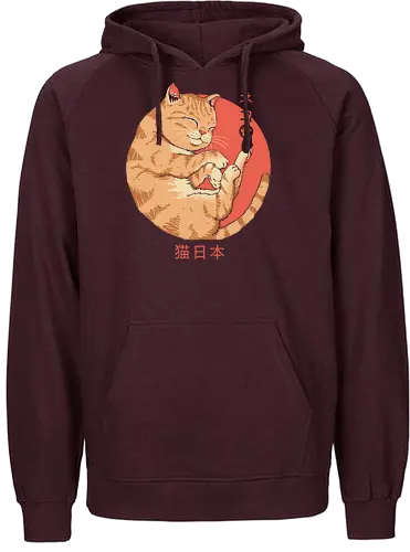 Japanese Cat - japan, neko, cat, cute, kawaii - Fairtrade Hoodie