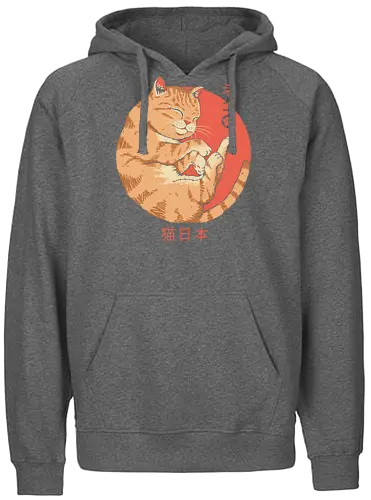 Japanese Cat - japan, neko, cat, cute, kawaii - Fairtrade Hoodie