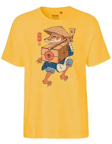 Hikyaku Fox - japan, nippon, fox, Japanese - Fairtrade T-Shirt