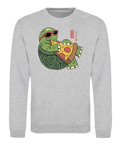 Pizza Turtle - pizza, turtle, schildkröte, ninja - Sweatshirt