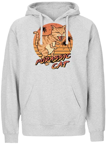 Purassic Cat - dino, cat, katze, purr, jurassic - Fairtrade Hoodie