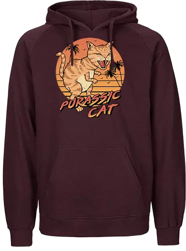 Purassic Cat - dino, cat, katze, purr, jurassic - Fairtrade Hoodie