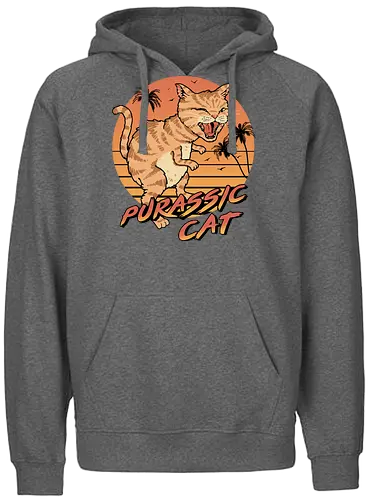 Purassic Cat - dino, cat, katze, purr, jurassic - Fairtrade Hoodie