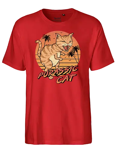 Purassic Cat - dino, cat, katze, purr, jurassic - Fairtrade T-Shirt