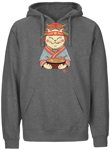Geisha Neko Ramen - neko, katze, cat, ramen, soup, japan, geisha - Fairtrade Hoodie