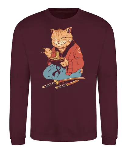 Cat Ramen - cat, katze, samurai, ramen, katana - Sweatshirt