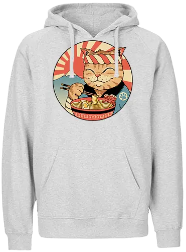 Catana Ramen - cat, katze, ramen, samurai, katana - Fairtrade Hoodie
