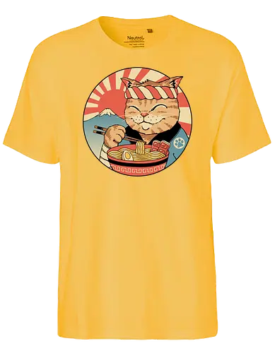 Catana Ramen - cat, katze, ramen, samurai, katana - Fairtrade T-Shirt