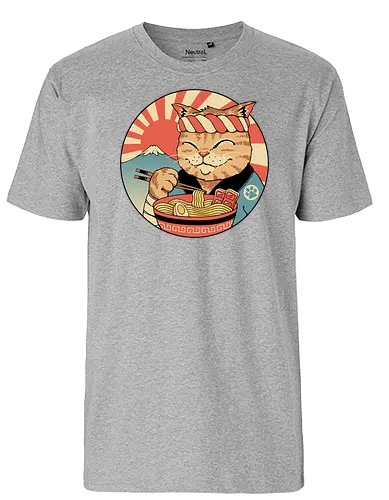 Catana Ramen - cat, katze, ramen, samurai, katana - Fairtrade T-Shirt
