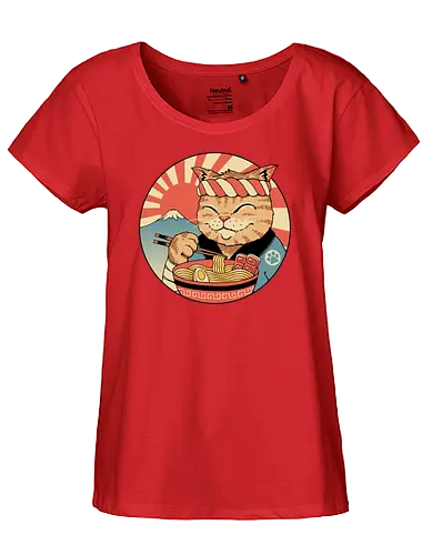 Catana Ramen - cat, katze, ramen, samurai, katana - Fairtrade Girl Shirt