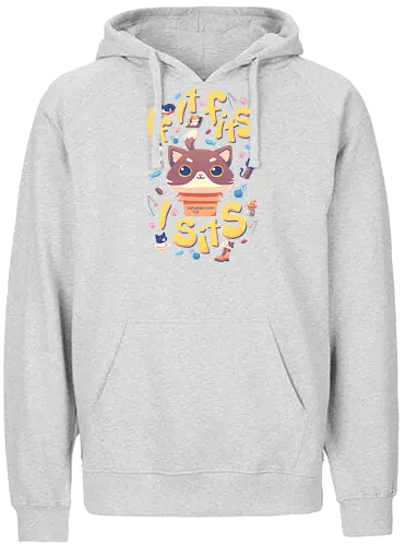 If it fits I sits - cat, katze, karton, If it fits, I sits - Fairtrade Hoodie