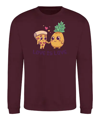 Love is Love - love, Love is love, pizza, ananas, fastfood - Sweatshirt