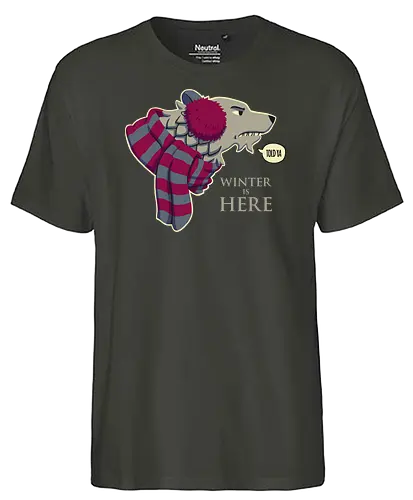Winter is here - winter, stark, game, wolf, throConsole - Fairtrade T-Shirt