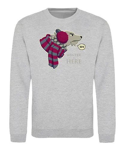 Winter is here - winter, stark, game, wolf, throConsole - Sweatshirt