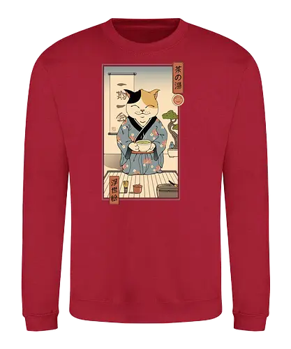 Cat T Ceremony - cat, japan, traditional, t - Sweatshirt