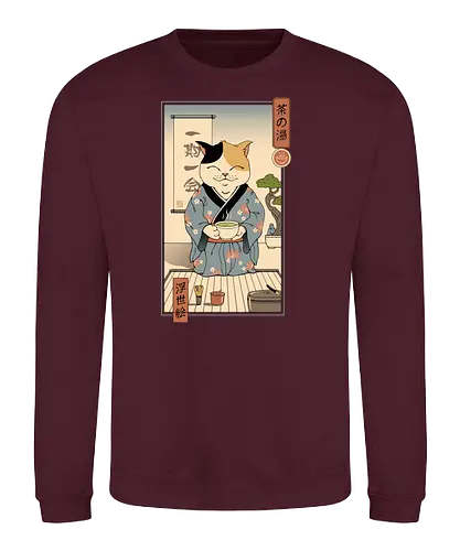 Cat T Ceremony - cat, japan, traditional, t - Sweatshirt