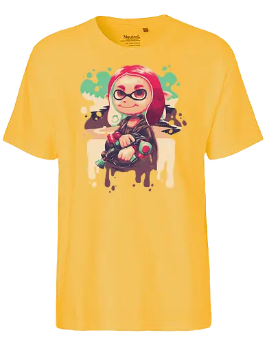 Inkling Lisa - splash, mona lisa, art, ink, shooter - Fairtrade T-Shirt