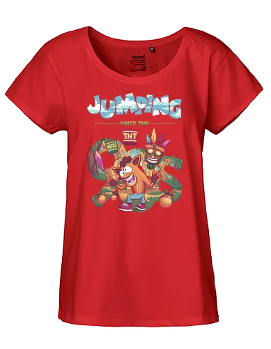 Jumping since the 90s - 90s, jump'n'run, crash, bandicoot, platformer, retro - Fairtrade Girl Shirt