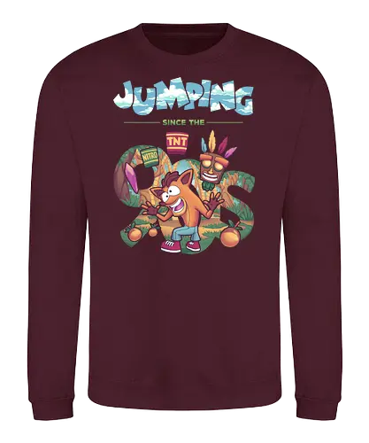 Jumping since the 90s - 90s, jump'n'run, crash, bandicoot, platformer, retro - Sweatshirt