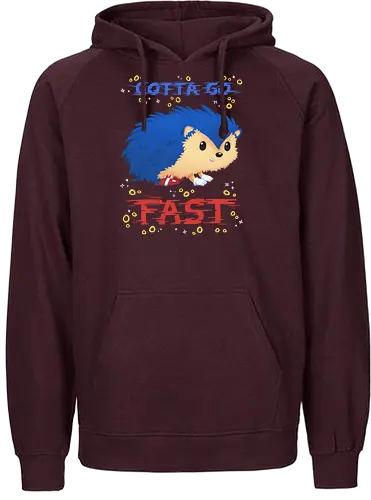 Gotta Go Fast - igel, Hedgehog, jump'n'run, gaming, Hdgehog - Fairtrade Hoodie