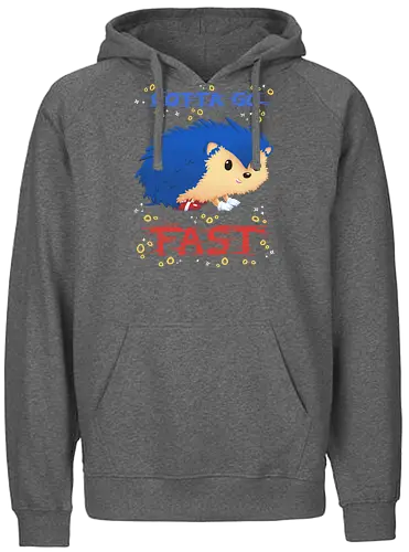 Gotta Go Fast - igel, Hedgehog, jump'n'run, gaming, Hdgehog - Fairtrade Hoodie