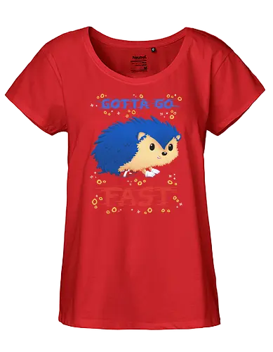 Gotta Go Fast - igel, Hedgehog, jump'n'run, gaming, Hdgehog - Fairtrade Girl Shirt