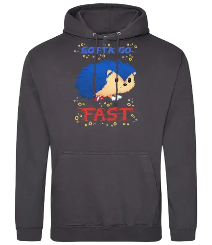 Gotta Go Fast - igel, Hedgehog, jump'n'run, gaming, Hdgehog - Standard Hoodie