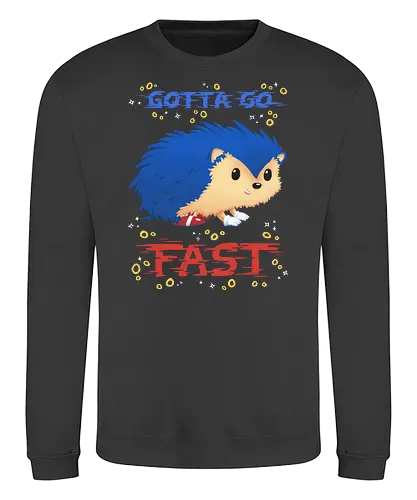 Gotta Go Fast - igel, Hedgehog, jump'n'run, gaming, Hdgehog - Sweatshirt