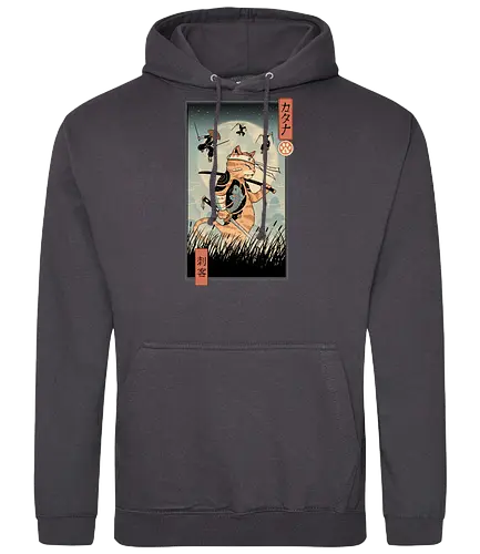 Catana the Last Fight Ukiyo-e - cat, katze, catana, japan - Standard Hoodie