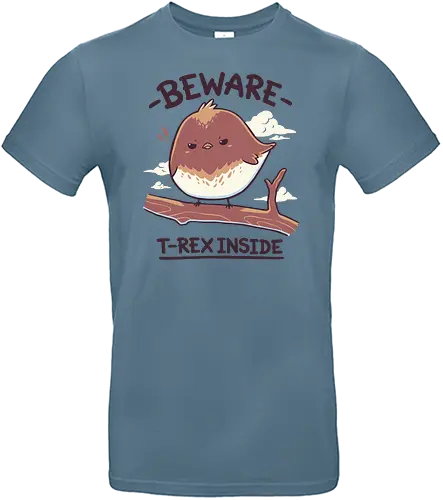 Beware - t-rex, tyrannosaurus, dinosaur, bird, vogel, birb, dino, Smol - Standard T-Shirt