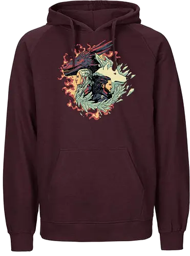 Ice and Fire - lied, eis, feuer, ice, fire, game, wolf, dragon, drache, throConsole - Fairtrade Hoodie