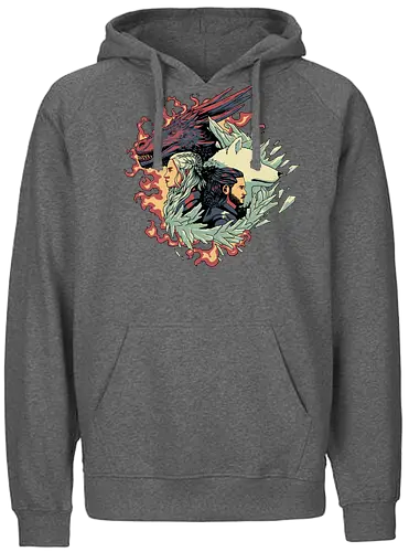 Ice and Fire - lied, eis, feuer, ice, fire, game, wolf, dragon, drache, throConsole - Fairtrade Hoodie
