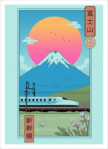 Shinkansen in Mt. Fuji
