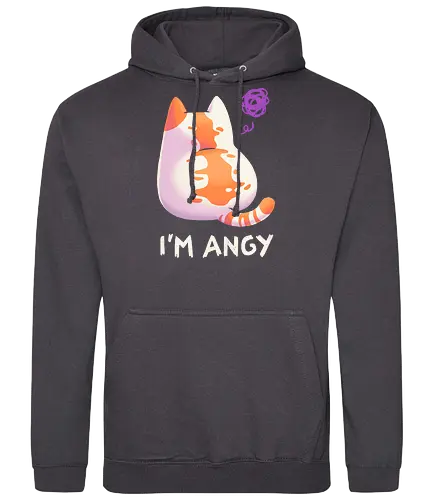 Angy Cat - cat, katze, angry, böse, Smol - Standard Hoodie