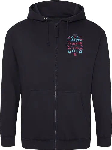 Life is better with Cats - cat, katze, haustier, pet, meow - Hoodie Jacke