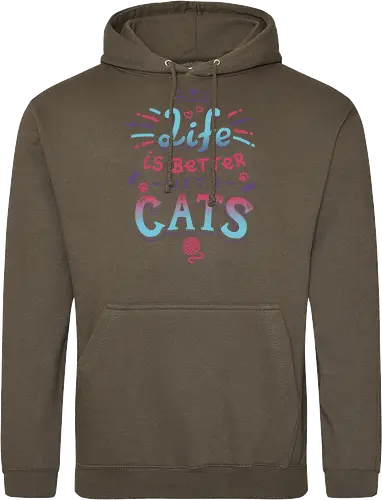 Life is better with Cats - cat, katze, haustier, pet, meow - Standard Hoodie