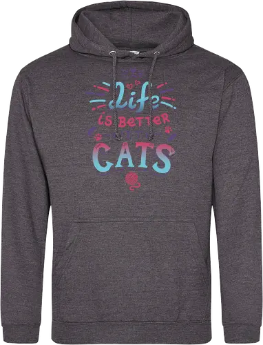Life is better with Cats - cat, katze, haustier, pet, meow - Standard Hoodie