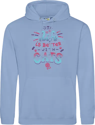 Life is better with Cats - cat, katze, haustier, pet, meow - Standard Hoodie