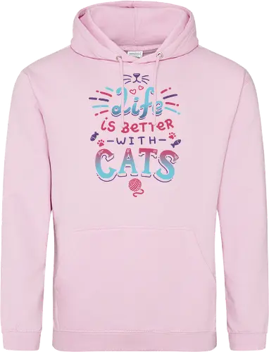 Life is better with Cats - cat, katze, haustier, pet, meow - Standard Hoodie