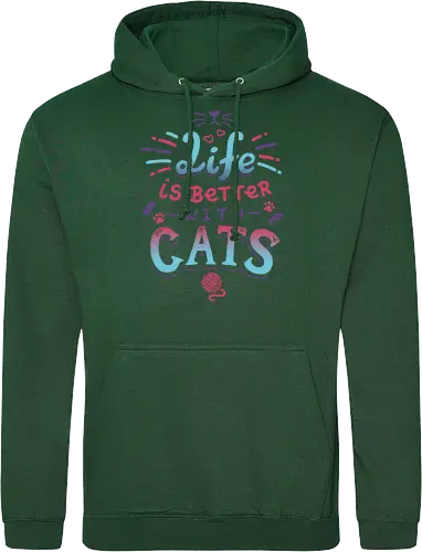 Life is better with Cats - cat, katze, haustier, pet, meow - Standard Hoodie