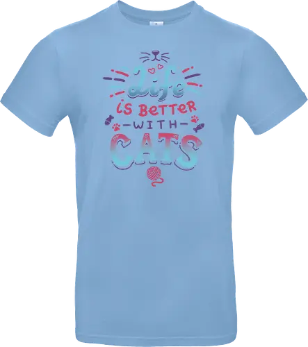 Life is better with Cats - cat, katze, haustier, pet, meow - Standard T-Shirt