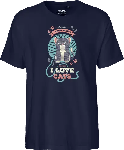 I Love Cats - cat, katze, pet, haustier, people - Fairtrade T-Shirt