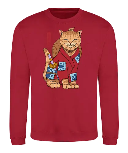 Pirate Meowster - pirat, Strohhut, cat, katze, neko - Sweatshirt