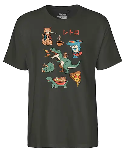 Japanese Retro 3 - japan, retro, dino - Fairtrade T-Shirt