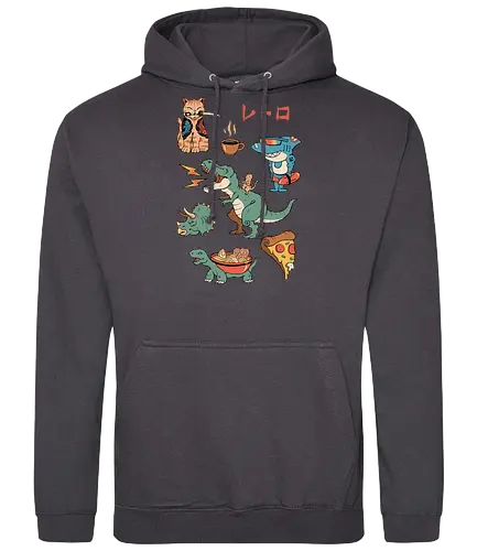 Japanese Retro 3 - japan, retro, dino - Standard Hoodie